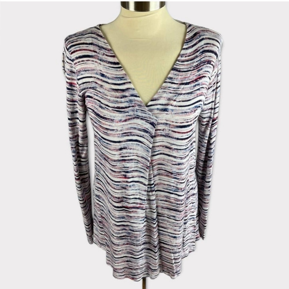 Cupio High Low V Neck Tunic Multi color, size Medium